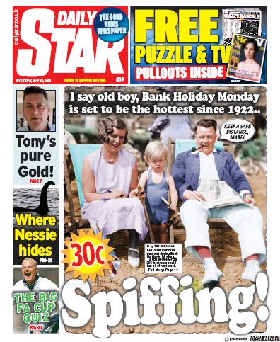 Daily Star Newspaper Front Page (UK) for 23 May 2020