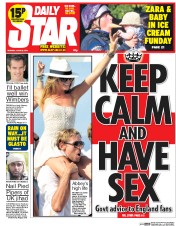 Daily Star (UK) Newspaper Front Page for 23 June 2014