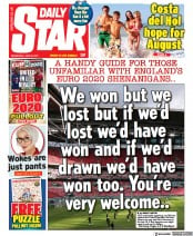 Daily Star (UK) Newspaper Front Page for 23 June 2021