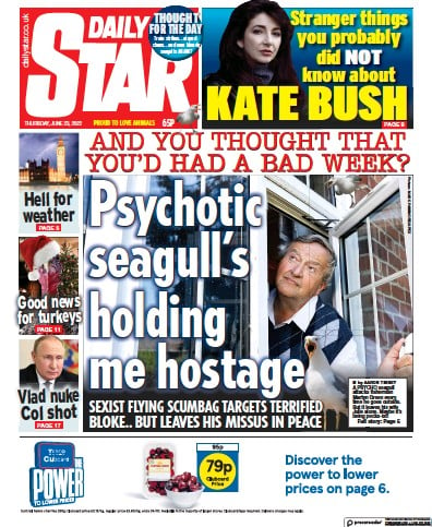 Daily Star Newspaper Front Page (UK) for 23 June 2022
