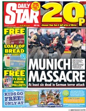 Daily Star (UK) Newspaper Front Page for 23 July 2016