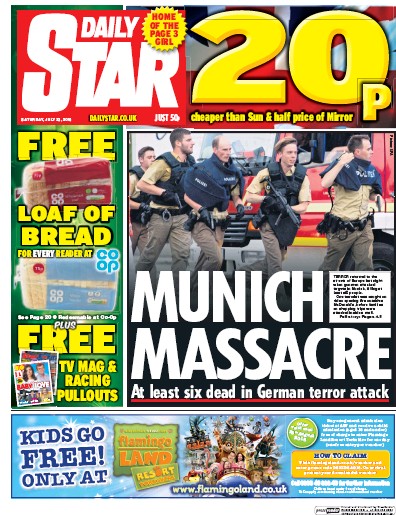 Daily Star Newspaper Front Page (UK) for 23 July 2016