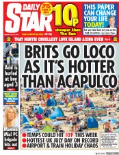 Daily Star (UK) Newspaper Front Page for 23 July 2018