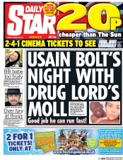 Daily Star (UK) Newspaper Front Page for 23 August 2016
