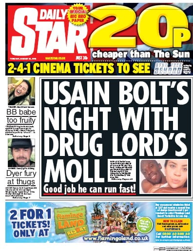 Daily Star Newspaper Front Page (UK) for 23 August 2016