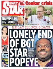 Daily Star (UK) Newspaper Front Page for 23 August 2018