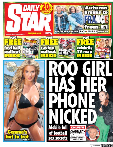 Daily Star Newspaper Front Page (UK) for 23 September 2017