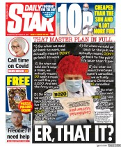 Daily Star (UK) Newspaper Front Page for 23 September 2020