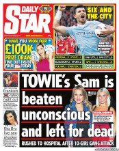 Daily Star (UK) Newspaper Front Page for 24 October 2011