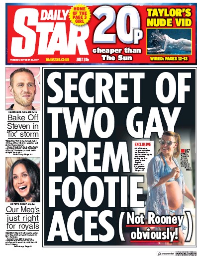 Daily Star Newspaper Front Page (UK) for 24 October 2017