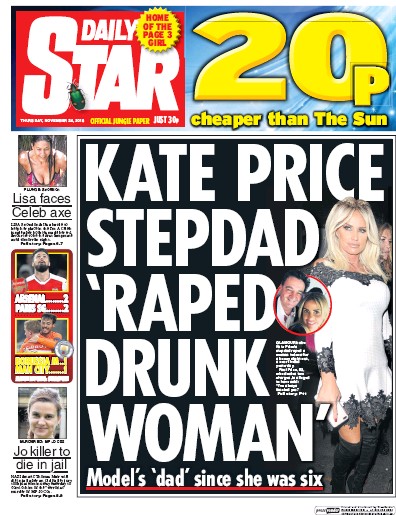 Daily Star Newspaper Front Page (UK) for 24 November 2016