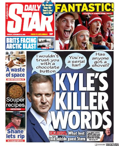 Daily Star Newspaper Front Page (UK) for 24 November 2020