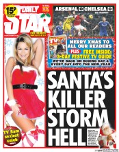 Daily Star (UK) Newspaper Front Page for 24 December 2013