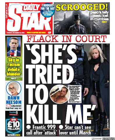 Daily Star Newspaper Front Page (UK) for 24 December 2019