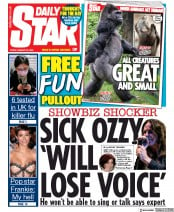 Daily Star (UK) Newspaper Front Page for 24 January 2020