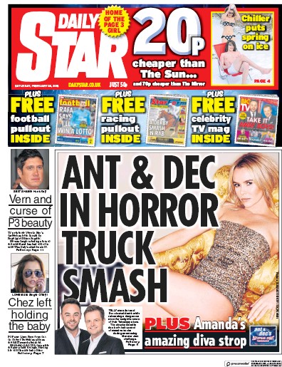 Daily Star Newspaper Front Page (UK) for 24 February 2018