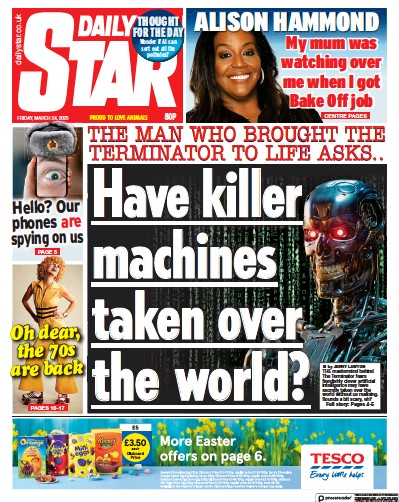 Daily Star Newspaper Front Page (UK) for 24 March 2023