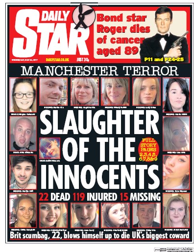 Daily Star Newspaper Front Page (UK) for 24 May 2017