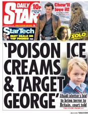 Daily Star (UK) Newspaper Front Page for 24 May 2018