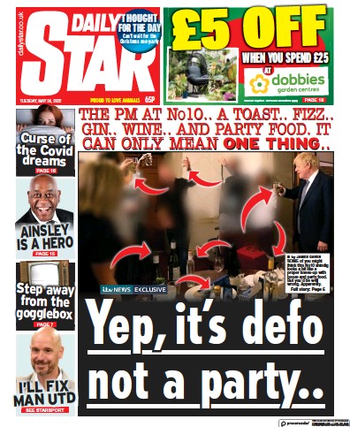 Daily Star Newspaper Front Page (UK) for 24 May 2022