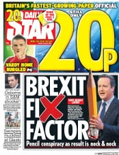 Daily Star (UK) Newspaper Front Page for 24 June 2016