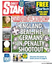 Daily Star (UK) Newspaper Front Page for 24 June 2021