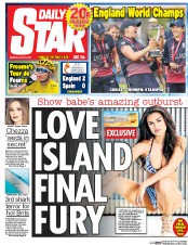 Daily Star (UK) Newspaper Front Page for 24 July 2017