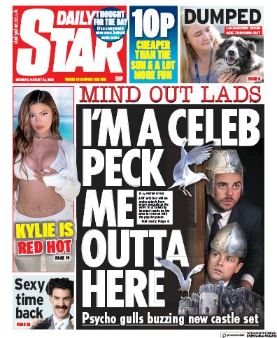 Daily Star Newspaper Front Page (UK) for 24 August 2020