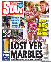 Daily Star (UK) Newspaper Front Page for 24 August 2021
