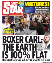 Daily Star (UK) Newspaper Front Page for 24 September 2019