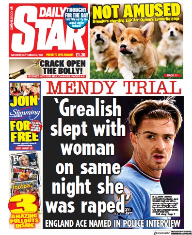 Daily Star Newspaper Front Page (UK) for 24 September 2022