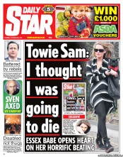 Daily Star (UK) Newspaper Front Page for 25 October 2011