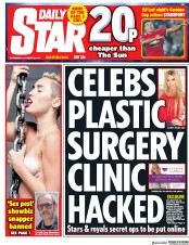 Daily Star (UK) Newspaper Front Page for 25 October 2017