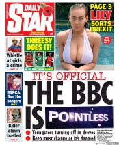Daily Star (UK) Newspaper Front Page for 25 October 2019