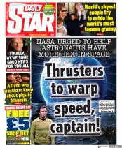 Daily Star (UK) Newspaper Front Page for 25 December 2021