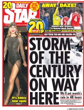 Daily Star (UK) Newspaper Front Page for 25 January 2016
