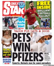 Daily Star (UK) Newspaper Front Page for 25 January 2021