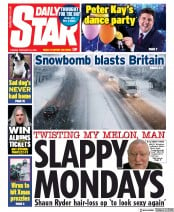 Daily Star (UK) Newspaper Front Page for 25 February 2020