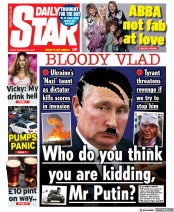 Daily Star (UK) Newspaper Front Page for 25 February 2022