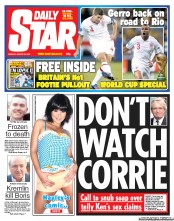 Daily Star (UK) Newspaper Front Page for 25 March 2013
