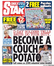 Daily Star (UK) Newspaper Front Page for 25 March 2020