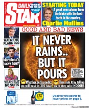 Daily Star (UK) Newspaper Front Page for 25 March 2022