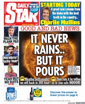 Daily Star (UK) Newspaper Front Page for 25 March 2022