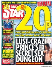 Daily Star (UK) Newspaper Front Page for 25 April 2016