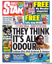 Daily Star (UK) Newspaper Front Page for 25 April 2020