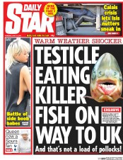 Daily Star Newspaper Front Page (UK) for 25 June 2015