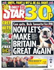 Daily Star (UK) Newspaper Front Page for 25 June 2016