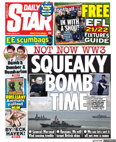 Daily Star Newspaper Front Page (UK) for 25 June 2021
