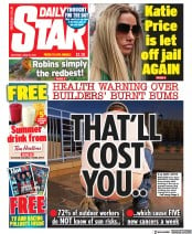 Daily Star (UK) Newspaper Front Page for 25 June 2022