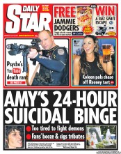 Daily Star (UK) Newspaper Front Page for 25 July 2011